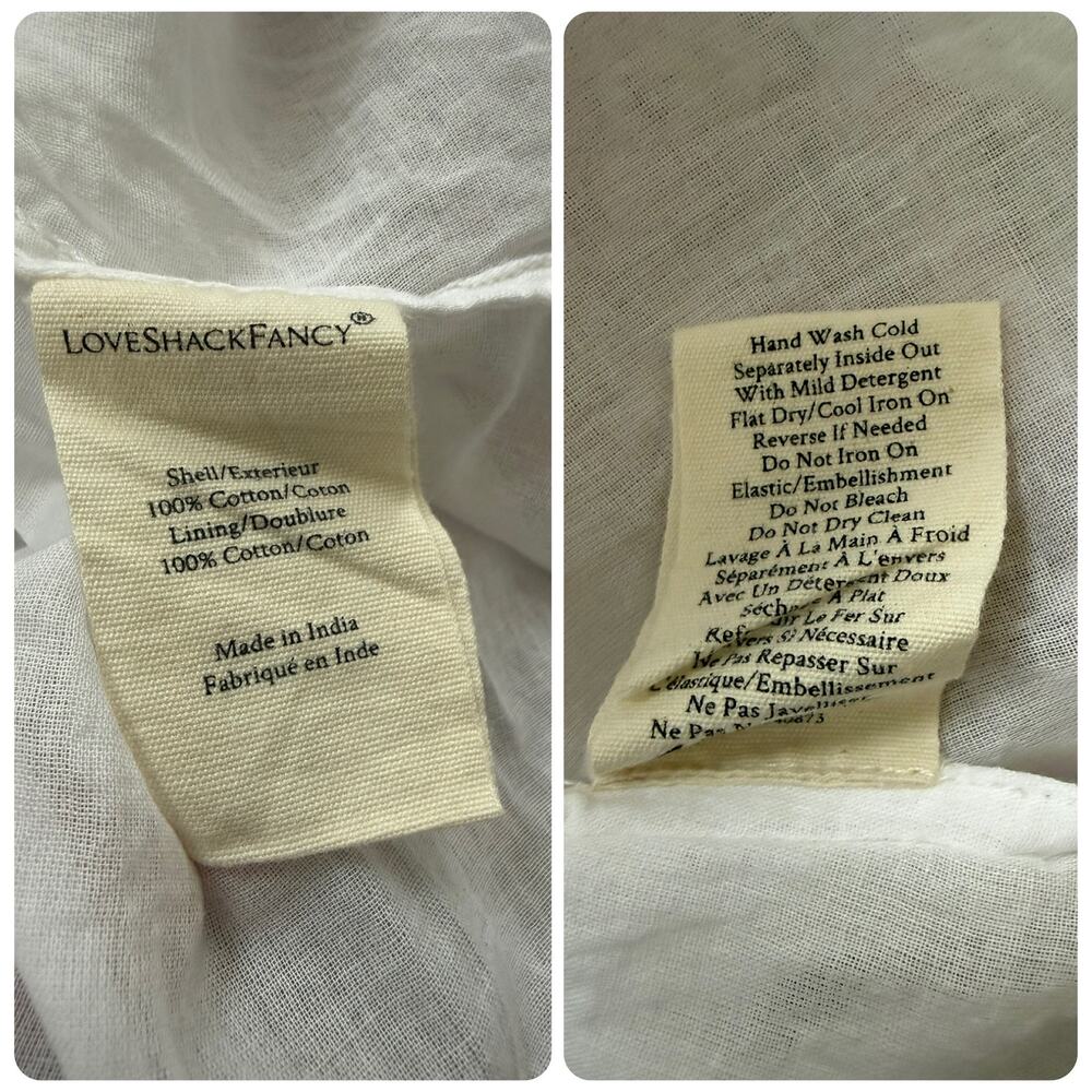 LoveShackFancy Faustine Floral Midi Dress size 4 Embroidered Pink *FLAWED* - Picture 12 of 16